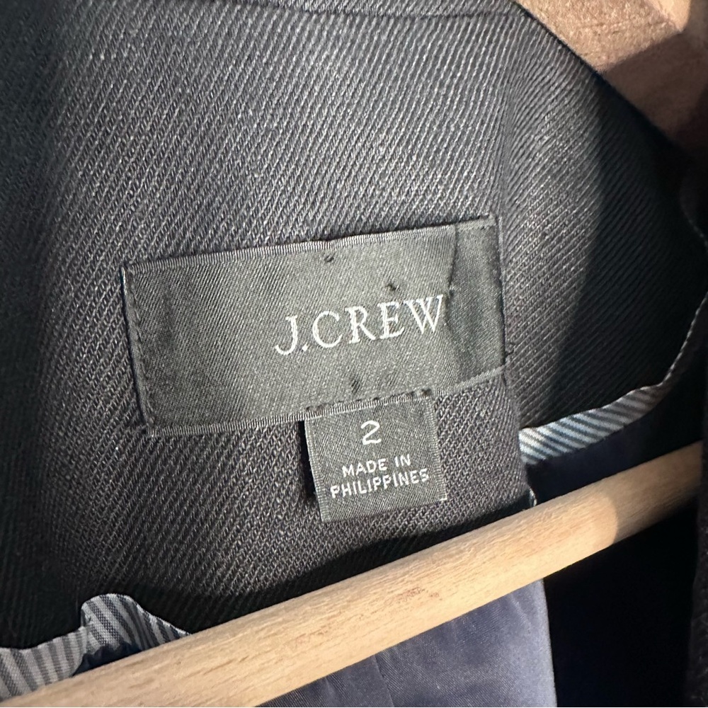 J. Crew Parke Blazer In Stretch Linen Black Size 2 - Picture 5 of 7